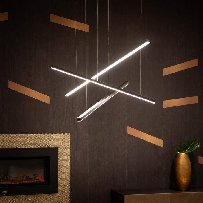 Lustra neagra 3xLED dimabil Linda III 100x100 cm metal/acril, inaltime reglabila, P0311D - Maxlight [2]