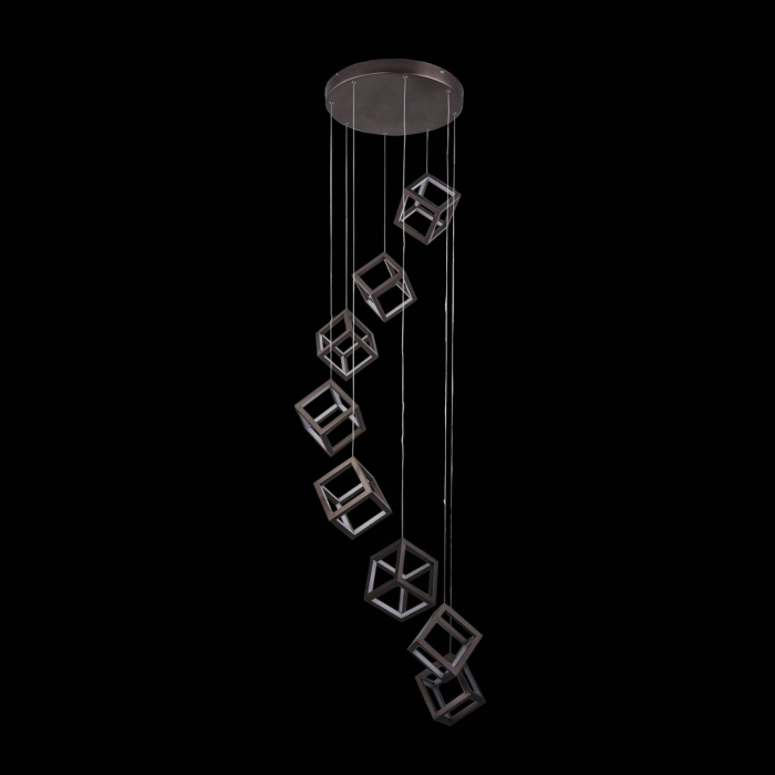 Lustra neagra 8 pendule in forma de cub cu iluminare LED dimabila Celino, 45x180 cm, AZ 3151 - Azzardo [3]