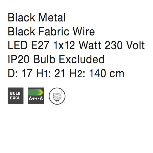Lustra neagra/alba/cupru tip pendul Namid abajur din tije metalice, Ø 17 cm, 8809701 - Novaluce [4]