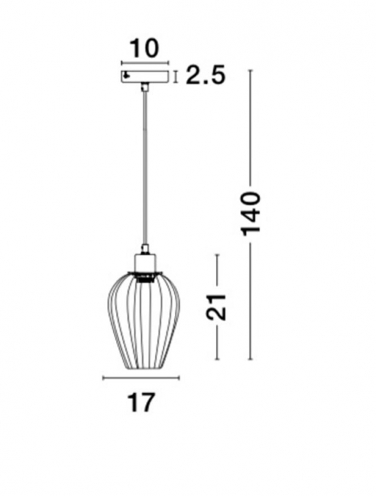 Lustra neagra/alba/cupru tip pendul Namid abajur din tije metalice, Ø 17 cm, 8809701 - Novaluce [3]