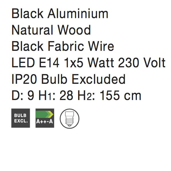 Lustra neagra/alba tip pendul Nobbi, din metal, Ø 9 cm, inaltime reglabila, 8883801 - Novaluce [6]