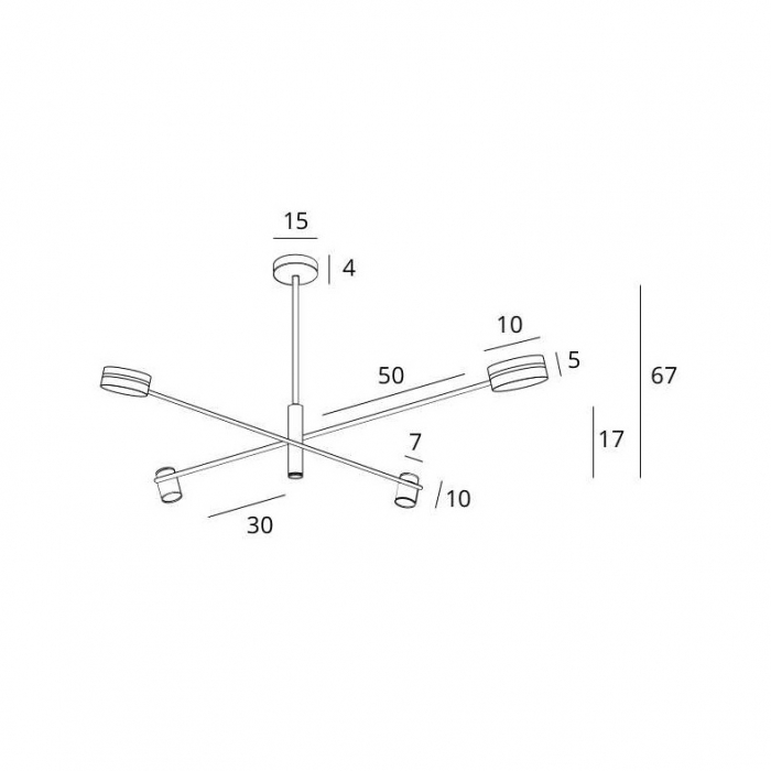 Lustra neagra cu 4/6 spoturi iluminare LED Anahi metal/lemn, P0406 - Maxlight [4]