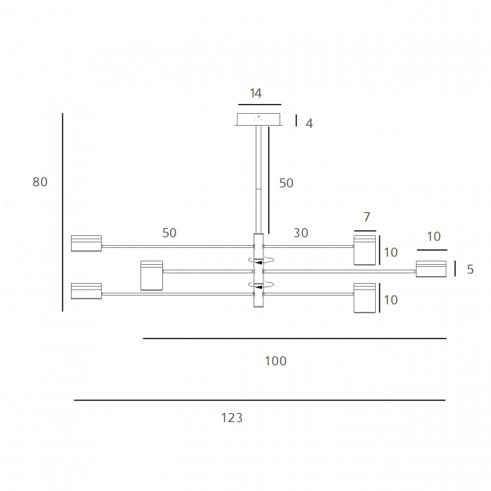 Lustra neagra cu 4/6 spoturi iluminare LED Anahi metal/lemn, P0406 - Maxlight [6]