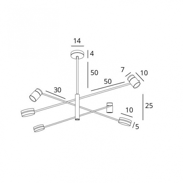 Lustra neagra cu 4/6 spoturi iluminare LED Anahi metal/lemn, P0406 - Maxlight [5]