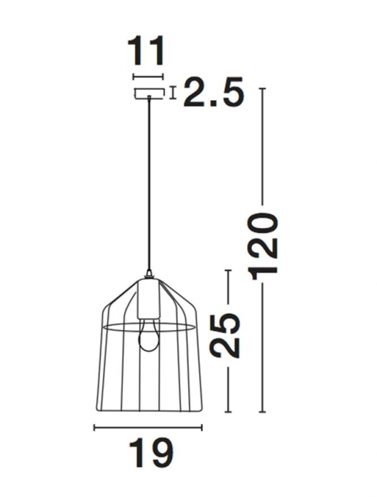 Lustra neagra/cupru tip pendul Haris abajur din tije metalice, Ø 19 cm, 7605179 - Novaluce [3]