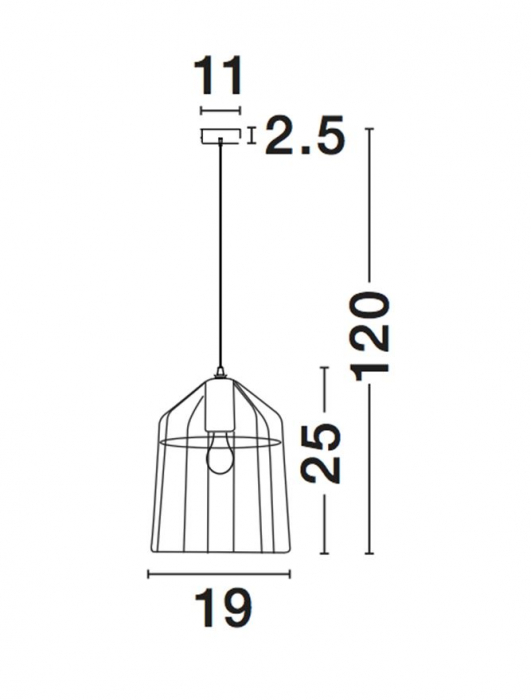 Lustra neagra/cupru tip pendul Haris abajur din tije metalice, Ø 19 cm, 7605179 - Novaluce [7]