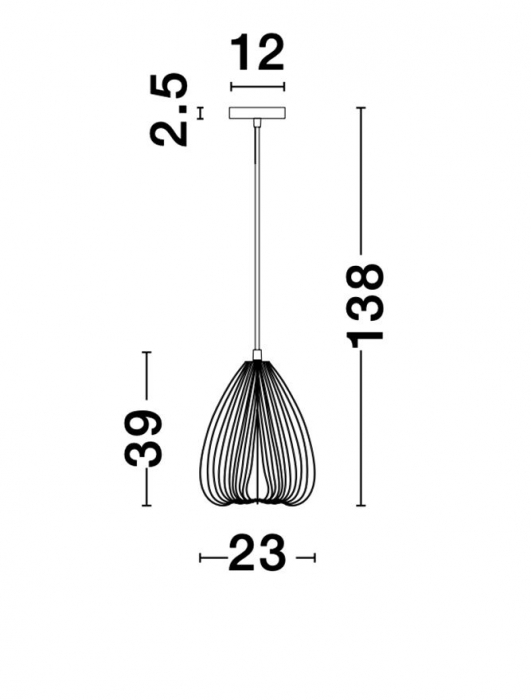Lustra neagra Delfi, din metal, Ø 23 cm, inaltime reglabila, 9402571 - Novaluce [9]
