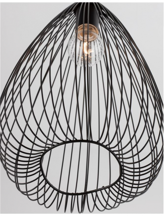 Lustra neagra Delfi, din metal, Ø 23 cm, inaltime reglabila, 9402571 - Novaluce [5]