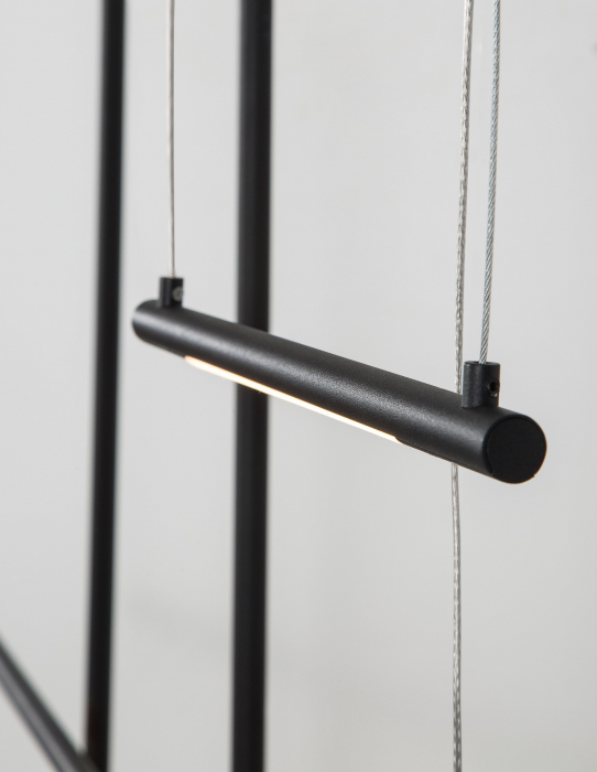 Lustra neagra liniara cu pendule suspendate Gohar 110 cm stil minimalist, iluminare LED, 9088105 - Novaluce [3]
