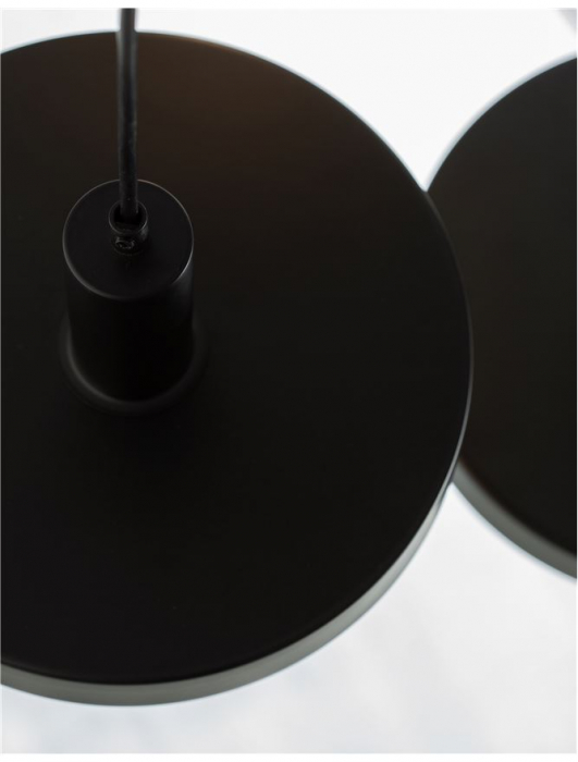 Lustra neagra moderna Hindia, cu 3 pendule metal Ø 56 cm, inaltime reglabila, 9417051 - Novaluce [7]