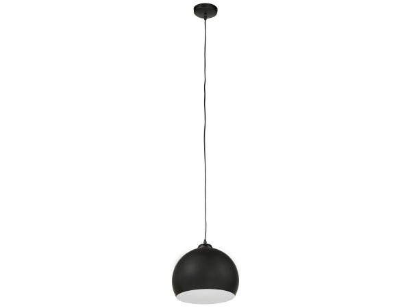 Lustra design neagra pe cablu Anisa cu abajur rotund otel, HL00610BL - Kokoon [2]