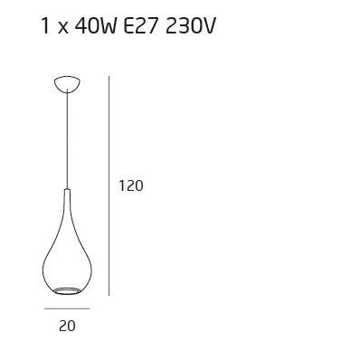 Lustra neagra pendul tip picatura Reane Ø 20 cm din metal, inaltime reglabila, P0233 - Maxlight [4]