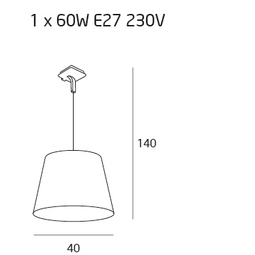 Lustra neagra tip pendul Ejvin Ø 40 cm metal/material textil, inaltime reglabila, P0218 - Maxlight [3]
