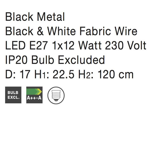Lustra neagra tip pendul Fredri abajur geometric din tije metalice, Ø 17 cm, 7605180 - Novaluce [4]