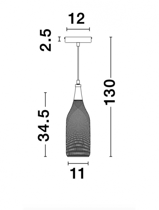 Lustra neagra tip pendul Marena abajur tip plasa metal, Ø 10 cm, 9402435 - Novaluce [10]