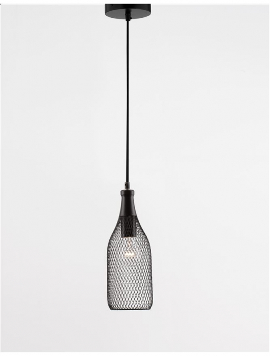 Lustra neagra tip pendul Marena abajur tip plasa metal, Ø 10 cm, 9402435 - Novaluce [4]