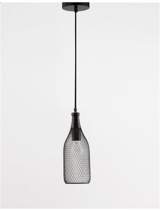 Lustra neagra tip pendul Marena abajur tip plasa metal, Ø 10 cm, 9402435 - Novaluce [3]