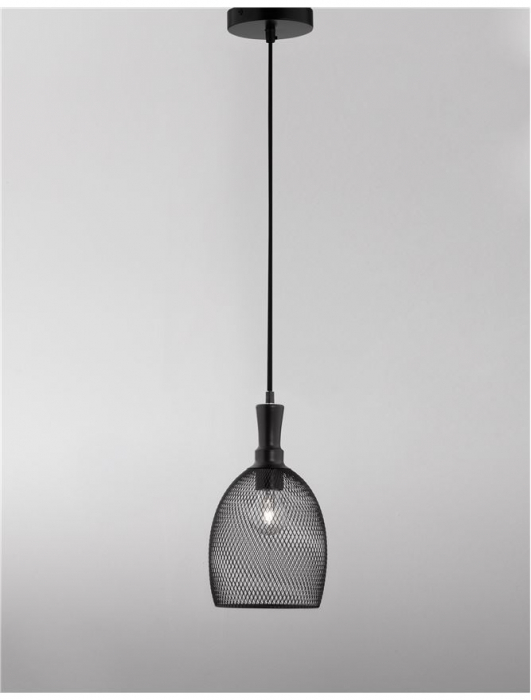 Lustra neagra tip pendul Marena abajur tip plasa metal, Ø 15,5 cm, 9402459 - Novaluce [3]