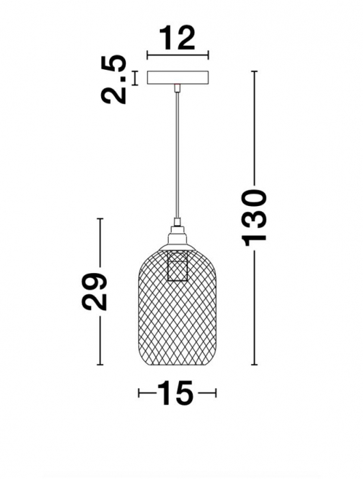 Lustra neagra tip pendul Marena abajur tip plasa metal, Ø 15 cm, 9402436 - Novaluce [11]