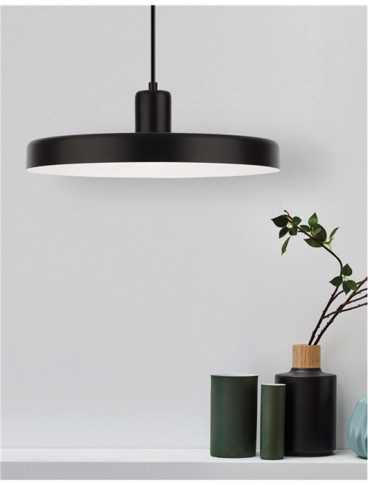 Lustra neagra tip pendul rotund Gardi Ø 36/60 cm, din metal, inaltime reglabila, 540602 - Novaluce [2]