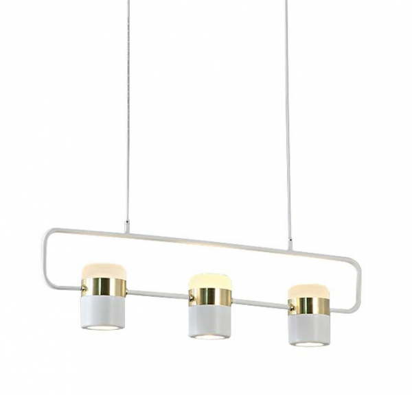 Lustra orizontala design modern Enoch 3 74 cm, auriu/alb, iluminare LED, XCP7598-3.WHITE - King [10]
