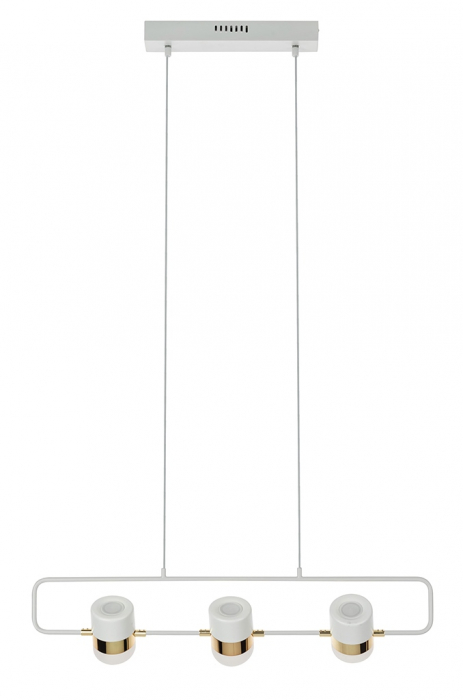 Lustra orizontala design modern Enoch 3 74 cm, auriu/alb, iluminare LED, XCP7598-3.WHITE - King [4]