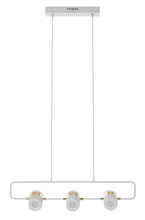 Lustra orizontala design modern Enoch 3 74 cm, auriu/alb, iluminare LED, XCP7598-3.WHITE - King [2]