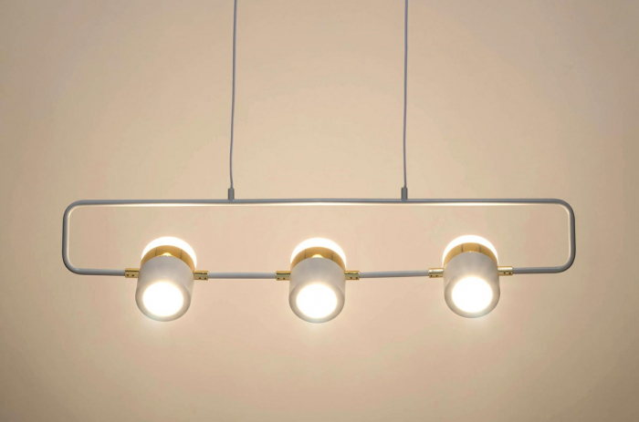 Lustra orizontala design modern Enoch 3 74 cm, auriu/alb, iluminare LED, XCP7598-3.WHITE - King [8]