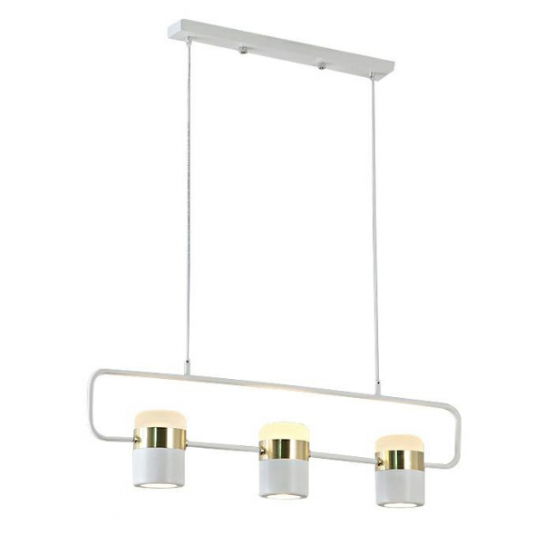 Lustra orizontala design modern Enoch 3 74 cm, auriu/alb, iluminare LED, XCP7598-3.WHITE - King [9]