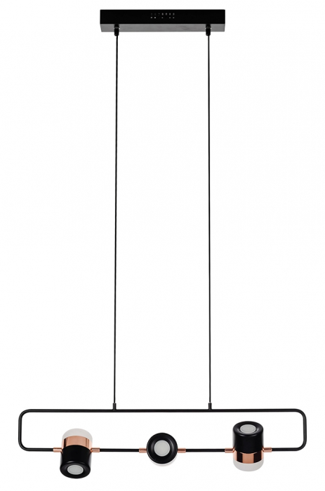 Lustra orizontala design modern Enoch 3 74 cm, cupru/negru, iluminare LED, XCP7598-3 BLACK - King [9]
