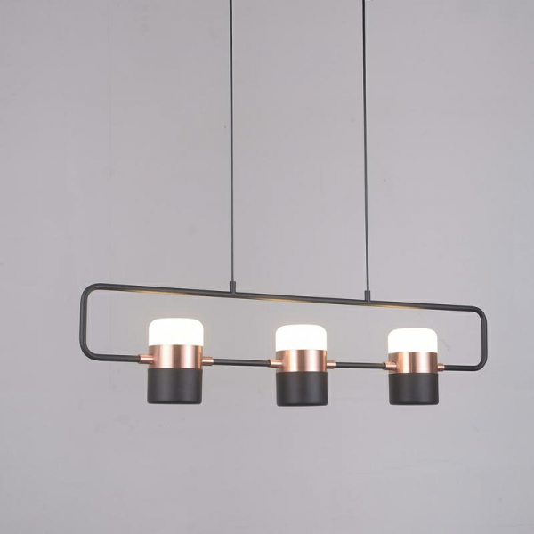 Lustra orizontala design modern Enoch 3 74 cm, cupru/negru, iluminare LED, XCP7598-3 BLACK - King [5]