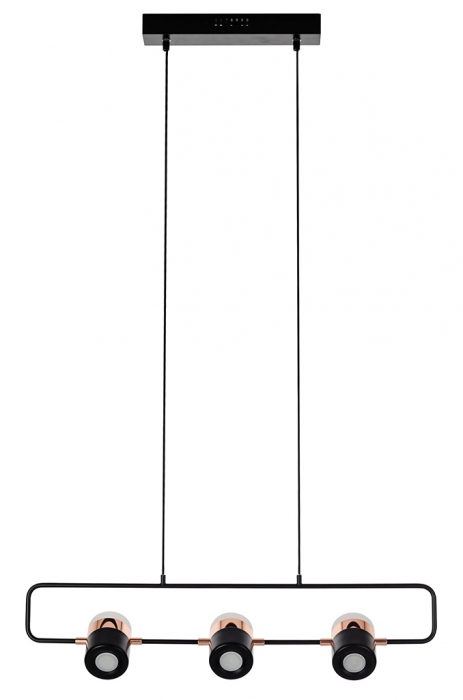Lustra orizontala design modern Enoch 3 74 cm, cupru/negru, iluminare LED, XCP7598-3 BLACK - King [7]