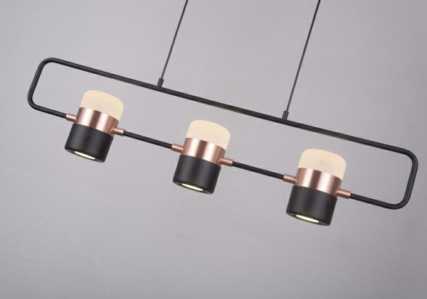 Lustra orizontala design modern Enoch 3 74 cm, cupru/negru, iluminare LED, XCP7598-3 BLACK - King [6]