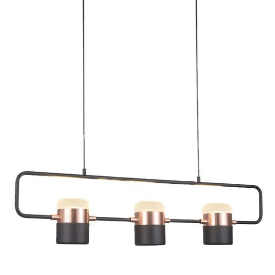Lustra orizontala design modern Enoch 3 74 cm, cupru/negru, iluminare LED, XCP7598-3 BLACK - King [3]