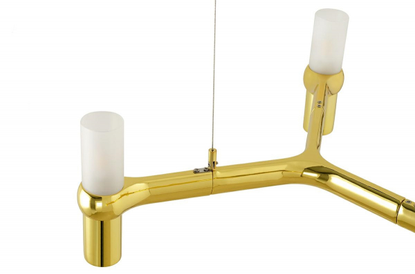 Lustra orizontala design modern Oskar Long 175 cm, crom/auriu, DW-d1005-10C.GOLD - King [5]