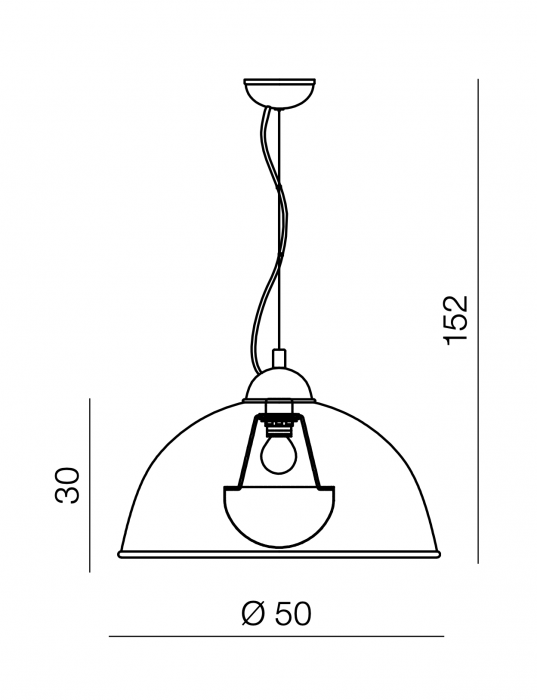 Lustra pe cablu alba/neagra Aristo Ø 50 cm, metal, stil industrial modern, AZ 2376 - Azzardo [3]