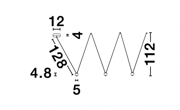 Lustra pe cablu lung cu 3 pendule suspendate LED ziz-zag Chgai, inaltime reglabila, 9303941 - Novaluce [5]