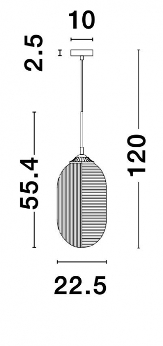 Lustra pe fir cilindrica Paz sticla alba/galbena/fumurie, design retro, 9119110 - Novaluce [11]