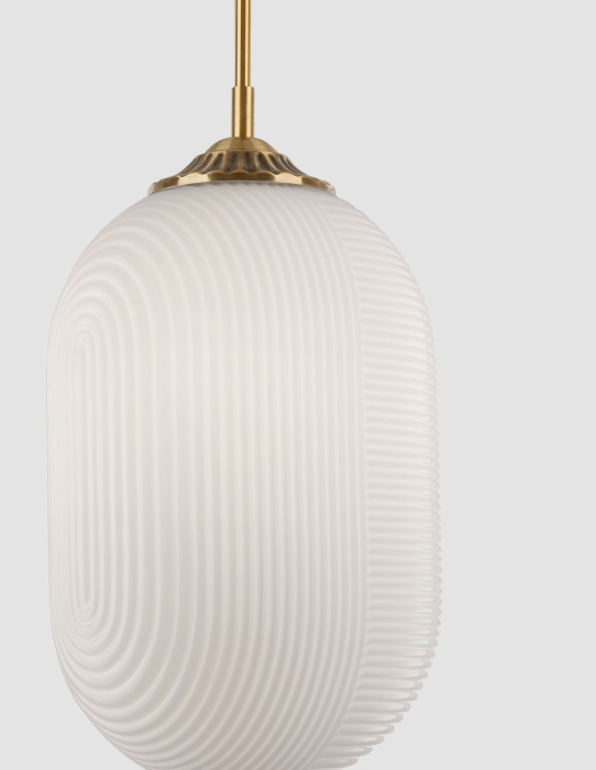 Lustra pe fir cilindrica Paz sticla alba/galbena/fumurie, design retro, 9119110 - Novaluce [8]