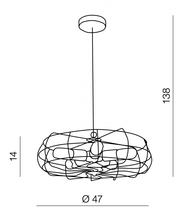 Lustra pe fir neagra stil industrial Pavol Ø 47 cm in forma de ventilator, metal, 5 becuri, AZ 2532 - Azzardo [5]