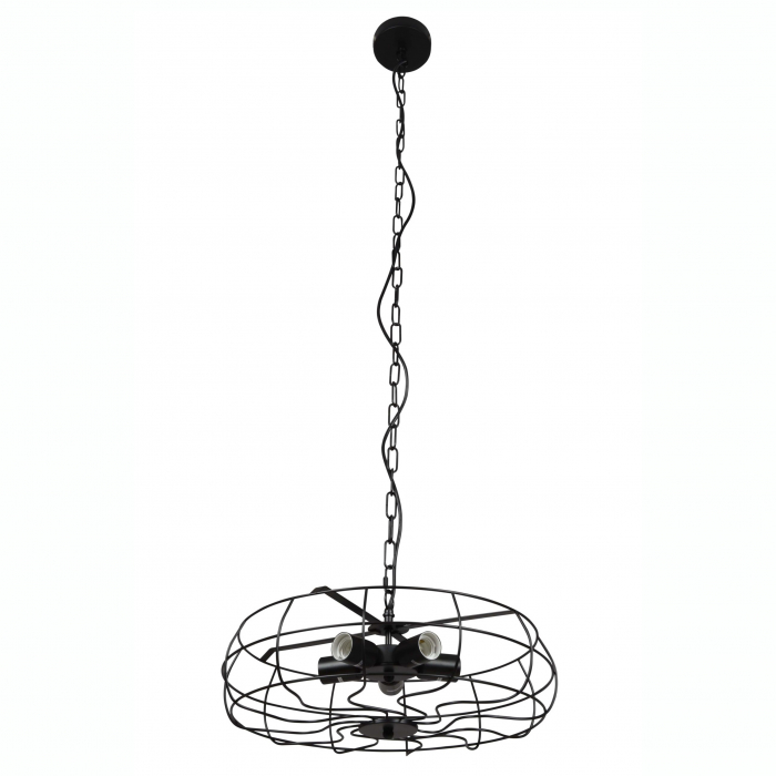 Lustra pe fir neagra stil industrial Pavol Ø 47 cm in forma de ventilator, metal, 5 becuri, AZ 2532 - Azzardo [3]
