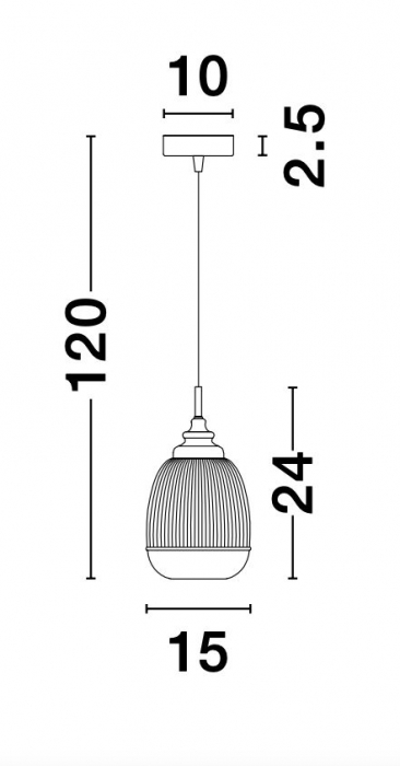 Lustra pe fir retro sticla transparenta Niraj Ø15 cm, detalii metal auriu satinat, 9738210 - Novaluce [6]