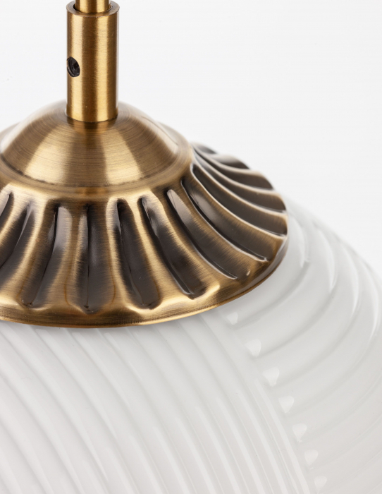 Lustra pe fir rotunda Paz Ø25 cm sticla alba/galbena/fumurie, design retro, 9191212 - Novaluce [6]