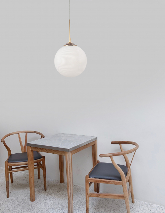 Lustra pe fir rotunda Paz Ø25 cm sticla alba/galbena/fumurie, design retro, 9191212 - Novaluce [7]