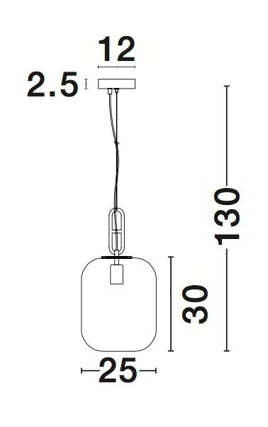 Lustra pe fir sticla fumurie Raja Ø25/35 cm, forma cilindrica, design industrial, 9120669 - Novaluce [7]