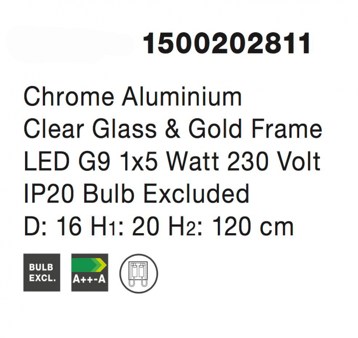 Lustra pe fir sticla transparenta Hari Ø16 cm, detalii impletite metal auriu, 1500202811 - Novaluce [4]