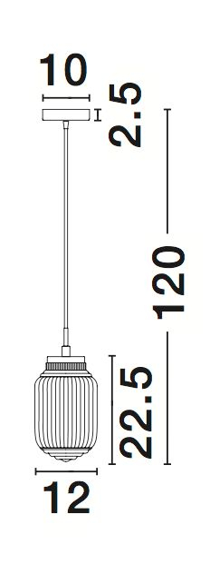 Lustra pe fir stil vintage Ester Ø12 cm forma cilindrica sticla transparenta, metal negru, 838184 - Novaluce [3]