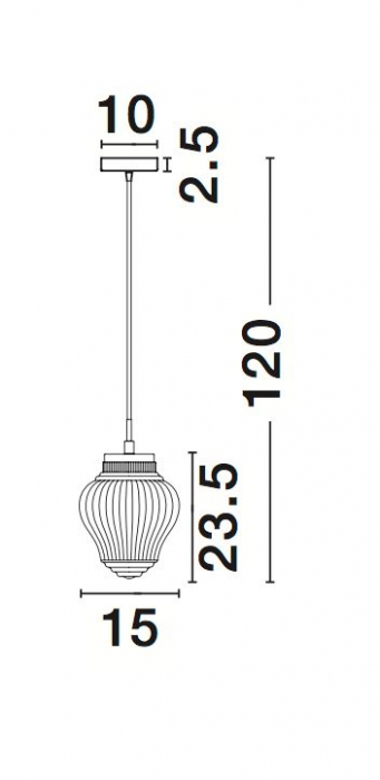 Lustra pe fir stil vintage Ester Ø15 cm sticla transparenta, metal negru, 838180 - Novaluce [3]