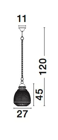 Lustra pe lant stil vintage Broen Ø27 cm sticla transparenta/fumurie/galbena forme geometrice, metal, 8381443 - Novaluce [9]
