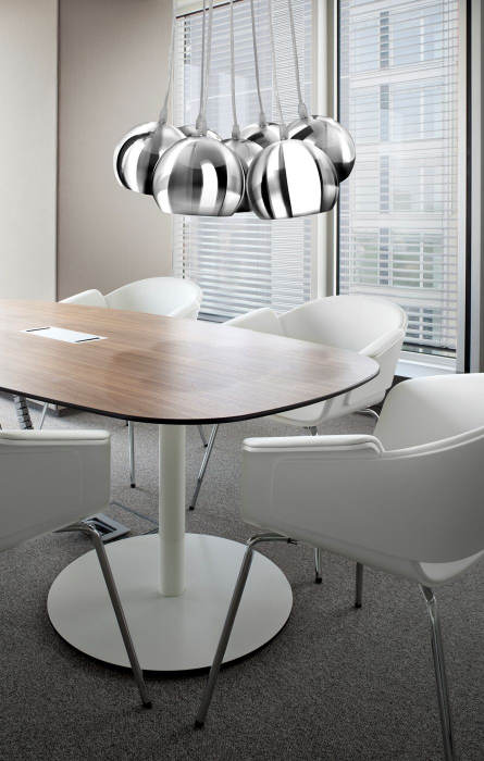 Lustra pendul 7 globuri metal negru lucios/auriu - crom/alb Clopas 45 Ø cm, design modern, AZ 1032 - Azzardo [7]